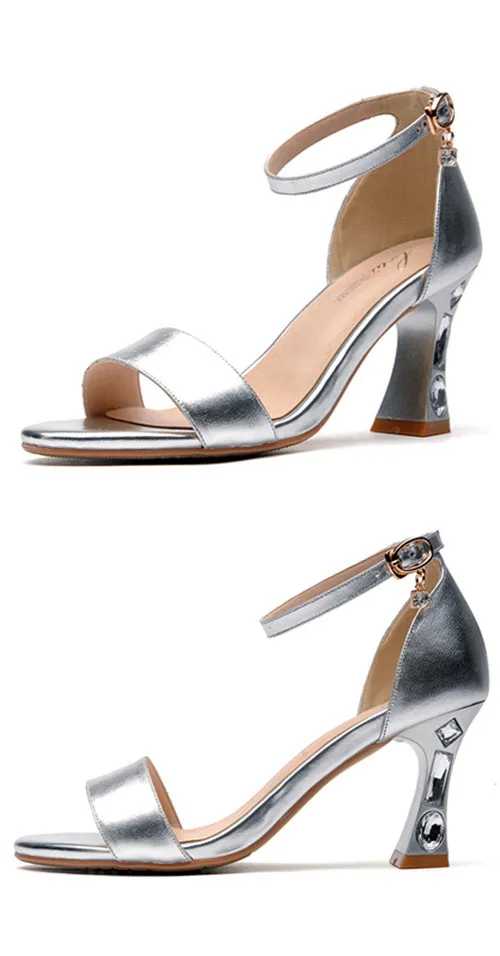European style big size 33-40 women noble white and gold with a diamond horseshoe for banquets |