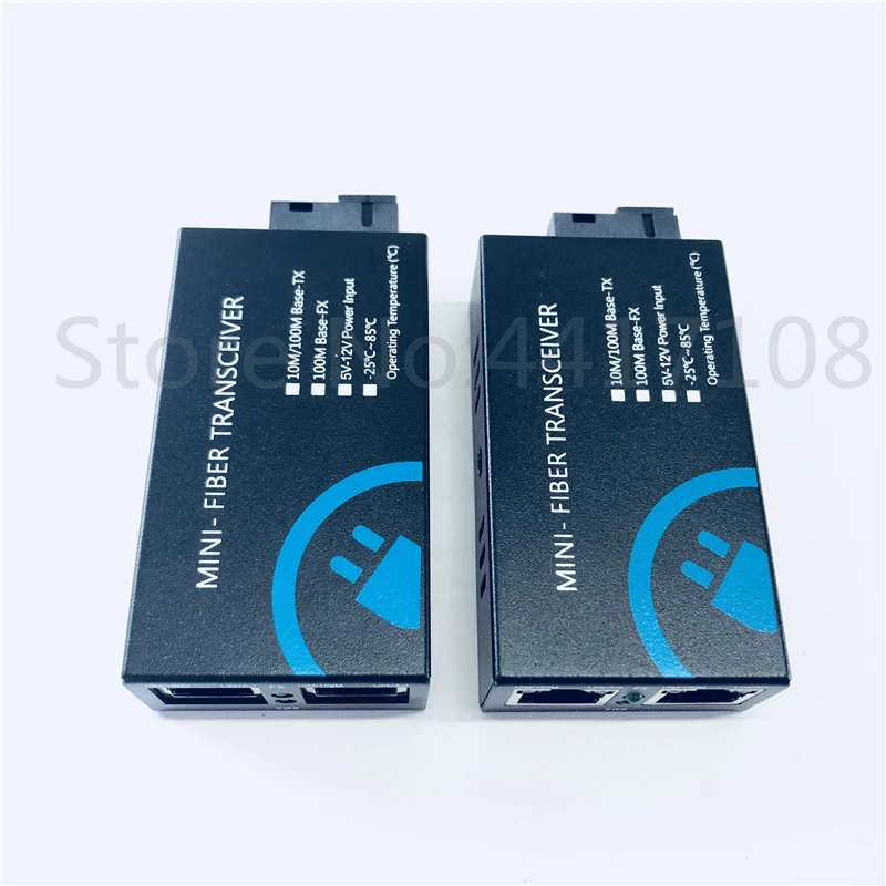 Мини Преобразователь Ethernet 2 * RJ45 и 1 SC 10/100 м 20 км|Оптоволоконное оборудование| |
