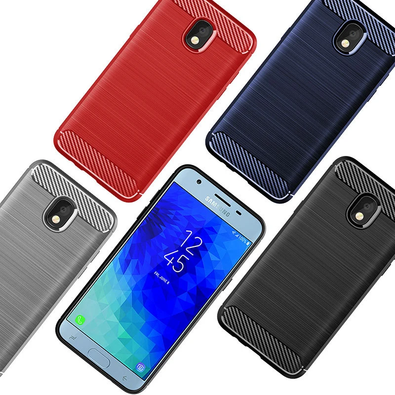 Мягкий силиконовый чехол из углеродного волокна для телефона SAMSUNG Galaxy J3