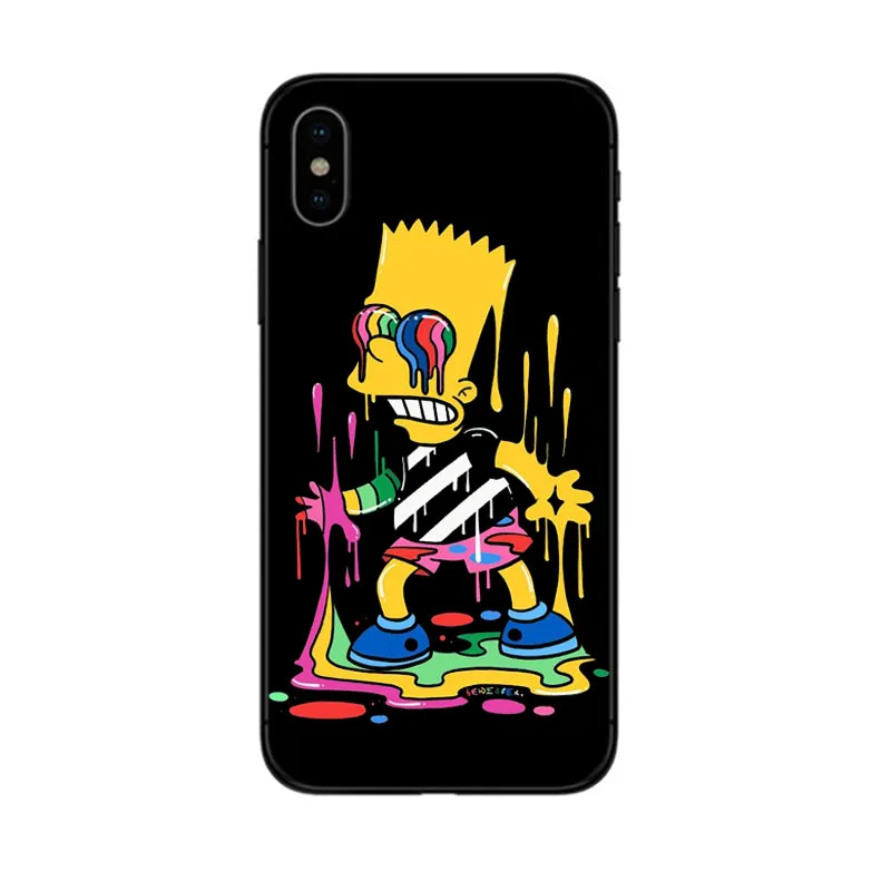 Black TPU Silicone Homer J. Simpson Черный силиконовый чехол для телефона чехол для iPhone 5 5S SE 6 6s 7 8 Plus X 10 XR XS Max Bart Simpson Забавный мультяшный чехол - Цвет: Black TPU Silicone