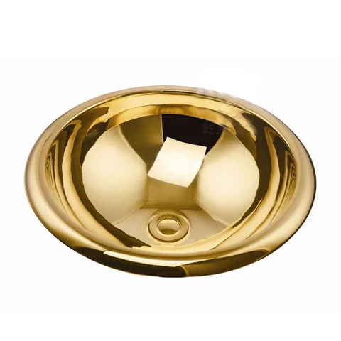 Классическая Роскошная Античная титановая медная раковина с золотым покрытием полировальная круглая раковина для отеля домашнего использования