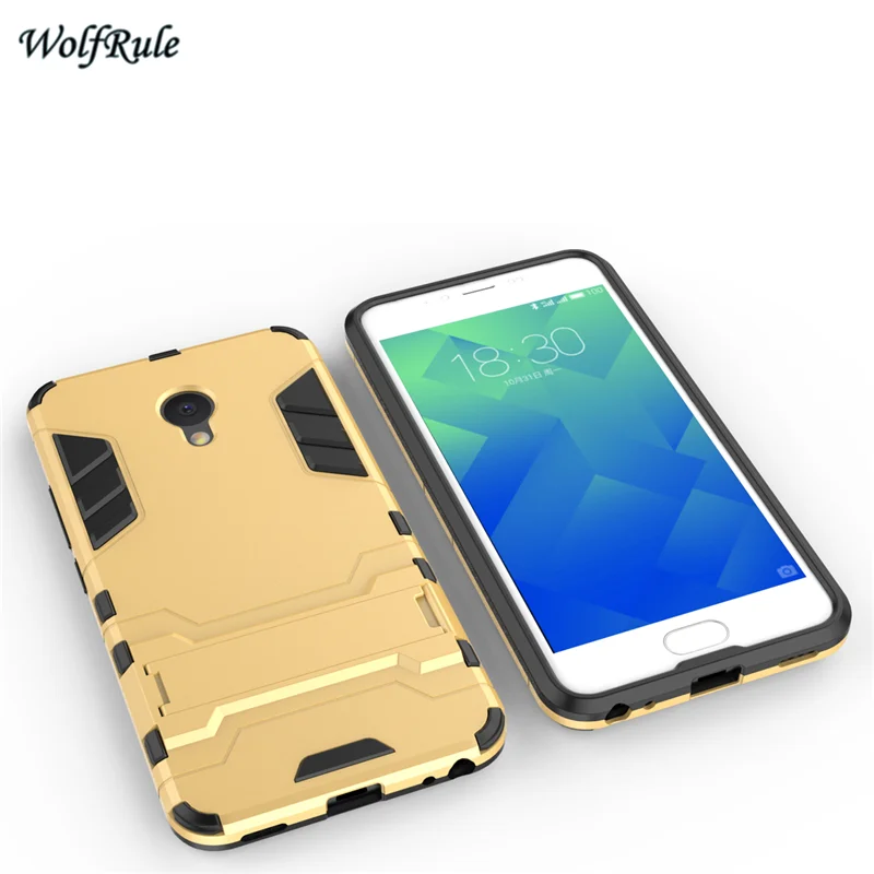 WolfRule For Meizu M5 Case Soft Rubber &amp Plastic Stand Anti Knock Cover 5.2'' &lt |