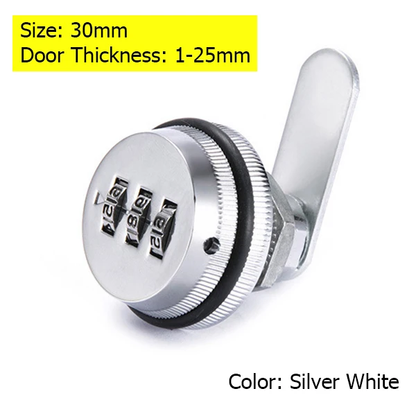 Silver 30mm KAK кодовый замок с паролем для почтового ящика, черный, серебристый, цинковый сплав, безопасность, домашний замок для шкафа, дверной замок, фурнитура - Цвет: Silver 30mm