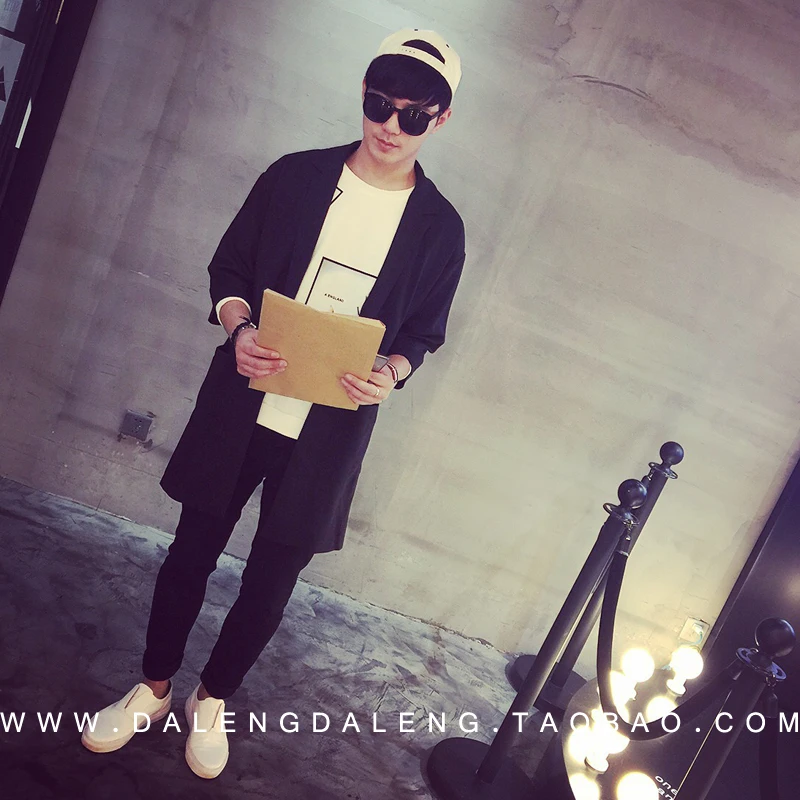 2016 мужская одежда весной чистых любителей в длинный участок Южная Корея костюм