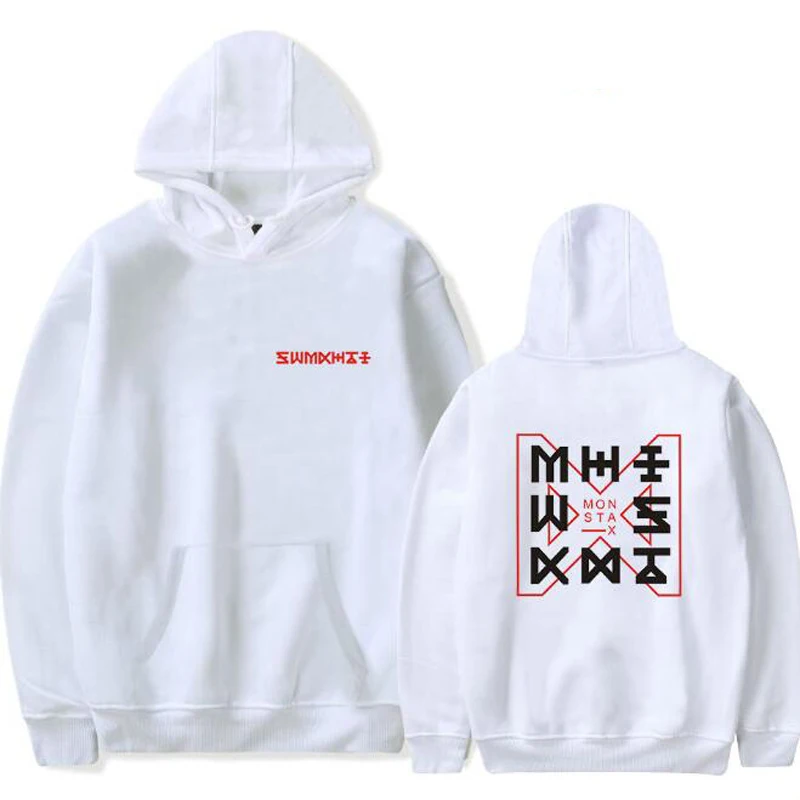 Толстовка KPOP Monsta X для мужчин и женщин толстовка в стиле Харадзюку С Длинным