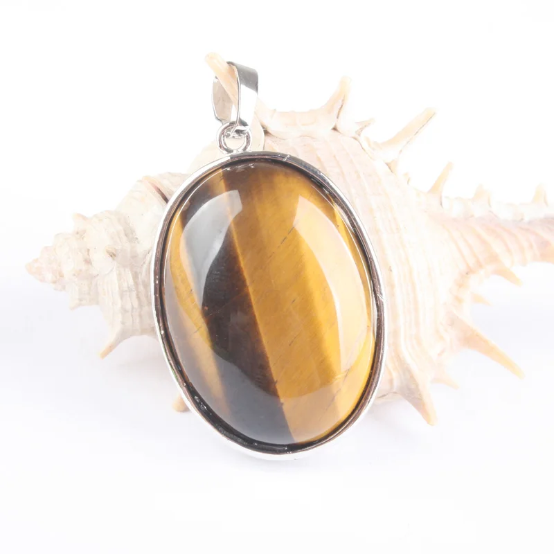 Кулон с овальным тигровым глазом 24x32 мм|f pendant|druzy charmscrystal druzy |