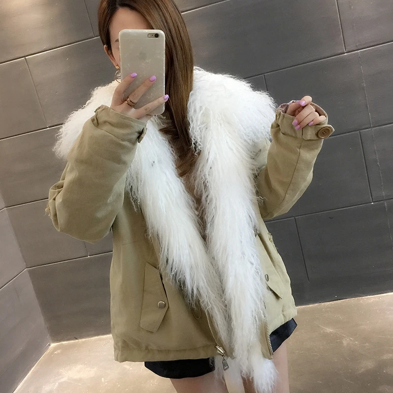 Женская зимняя меховая куртка из овечьего меха мода 2020 новое толстое теплое