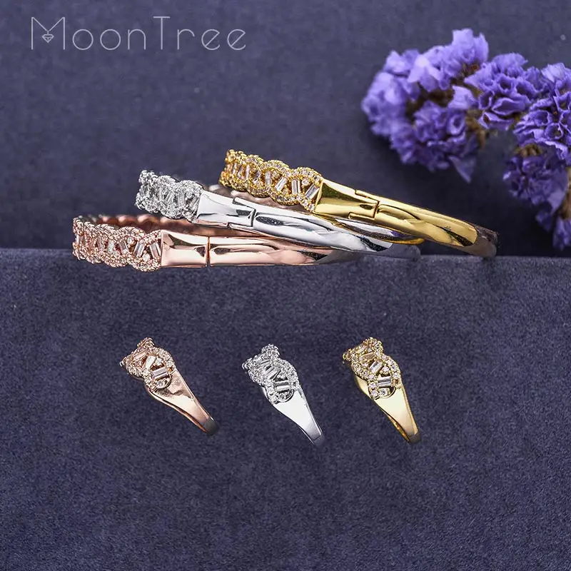 MoonTree Новое поступление 3 цвета модные роскошные блестящие Ful AAA кубического