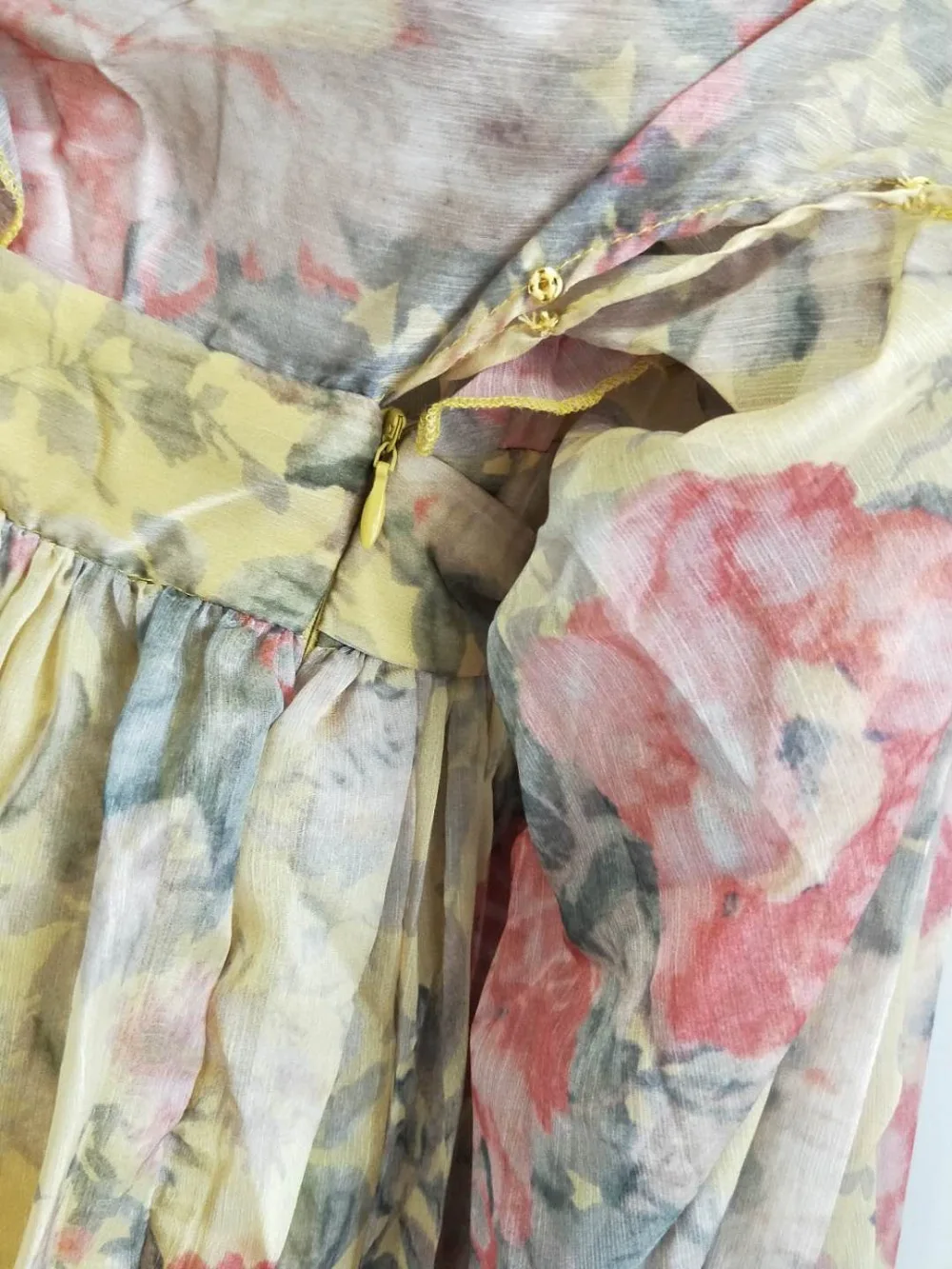 Платье женское длинное шифоновое с цветочным принтом разрезом глубоким