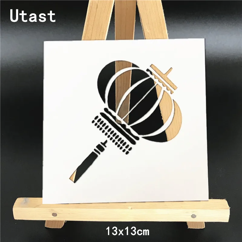 Шаблон для слоистой пластиковой лампы DIY "Большой фонарь" для маскировки шприцевой трафаретной краской для стен, скрапбукинга, живописи, фотоальбомов и бумажных ремесел.