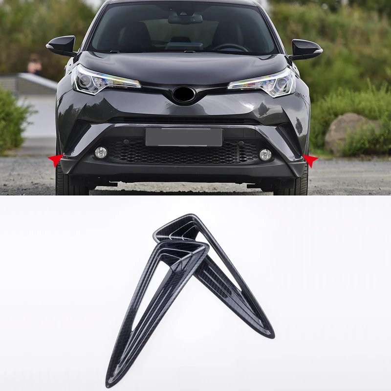 

Car Styling Accessories 2PCS ABS Exterior Front Bumper Side Air Vent Outlet Cover Trim For Toyota C-HR CHR 2016 2017 2018