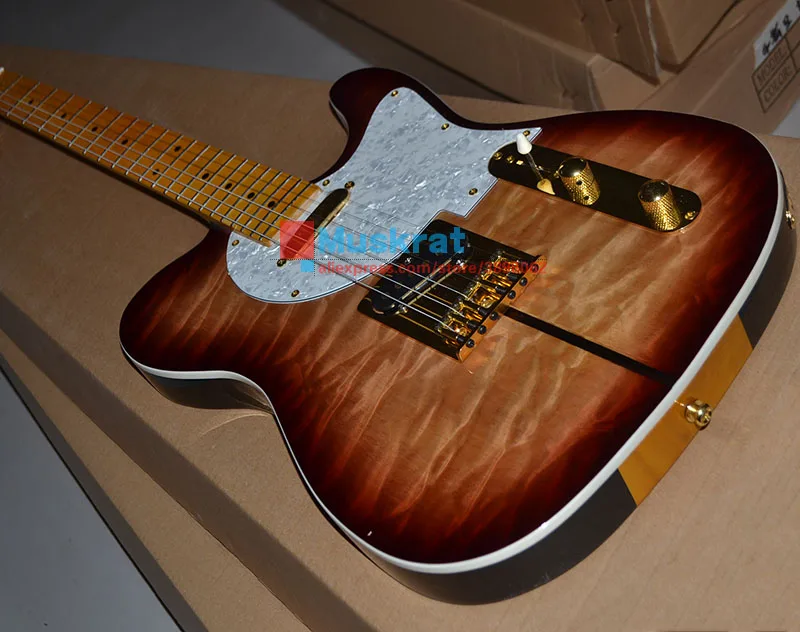 Оптовая продажа с фабрики электрогитара tele tiger maple top аксессуары для гитары ra