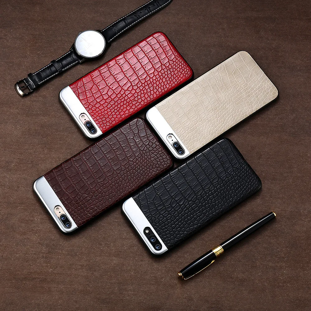 Чехол из искусственной кожи KISSCASE для iPhone 6S 6 7 8 Plus 10 X в полоску крокодила