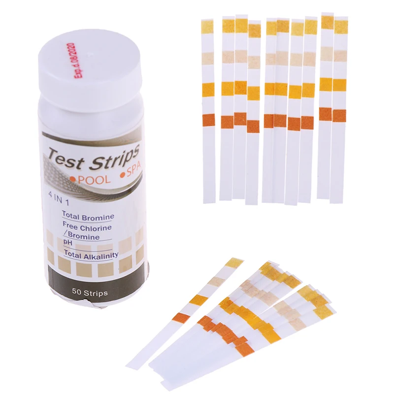 Chlorine Bromine PH Alkalinity Cyanuric Acid Hardness Test Tools 4 In 1 Swimming Pool Spa Water Strips Papers | Инструменты