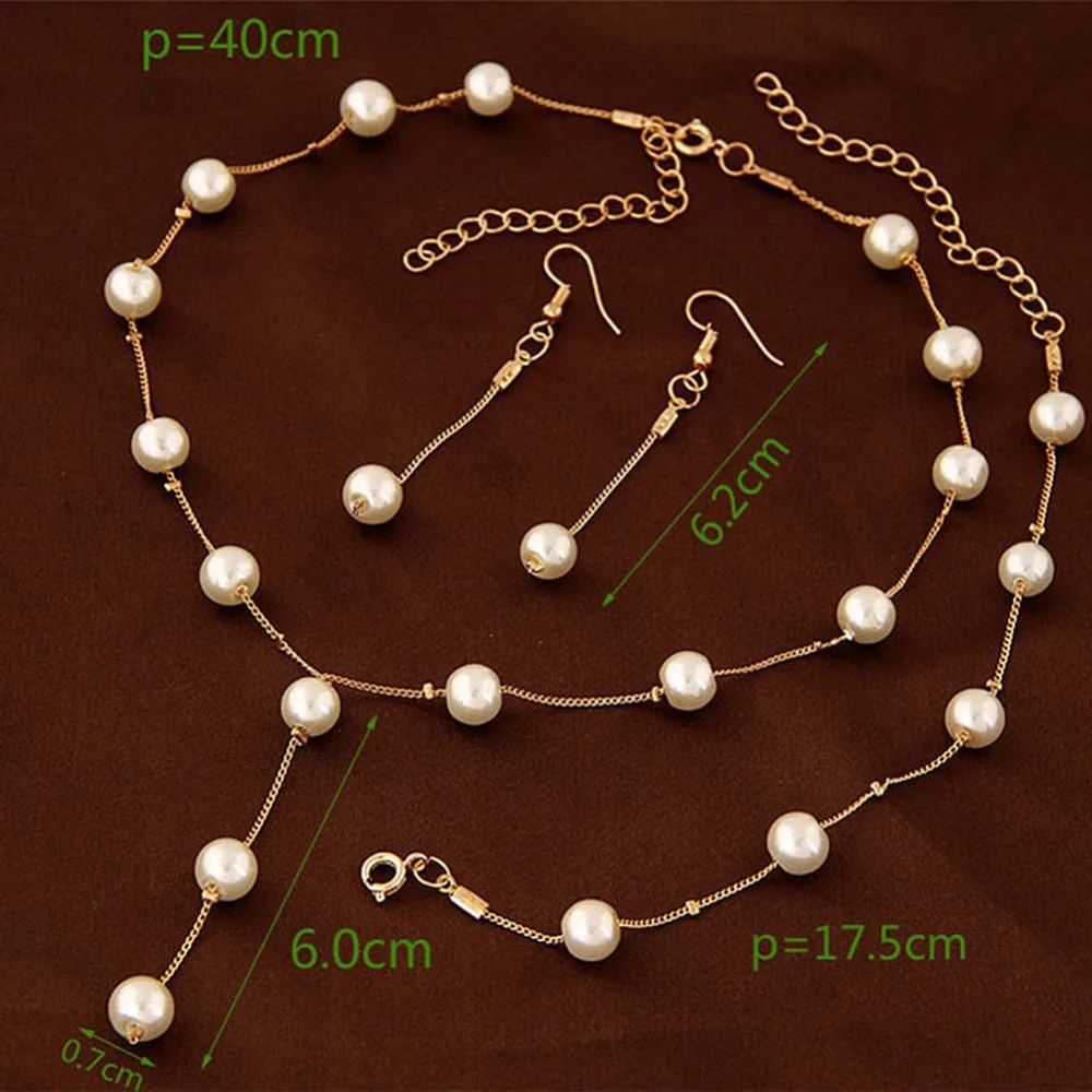 Набор ювелирных изделий из искусственного жемчуга женские серьги ожерелье