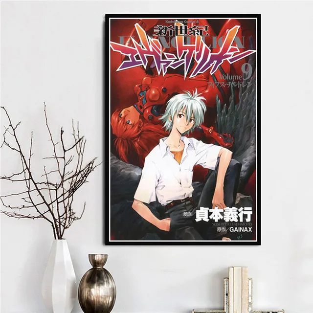 BO xianru550-09 Настенный художественный холст HD принты картины неоновый Genesis Evangelion скандинавский стиль Япония картина в стиле аниме домашний декор модульный Плакат Детская комната - Цвет: BO xianru550-09