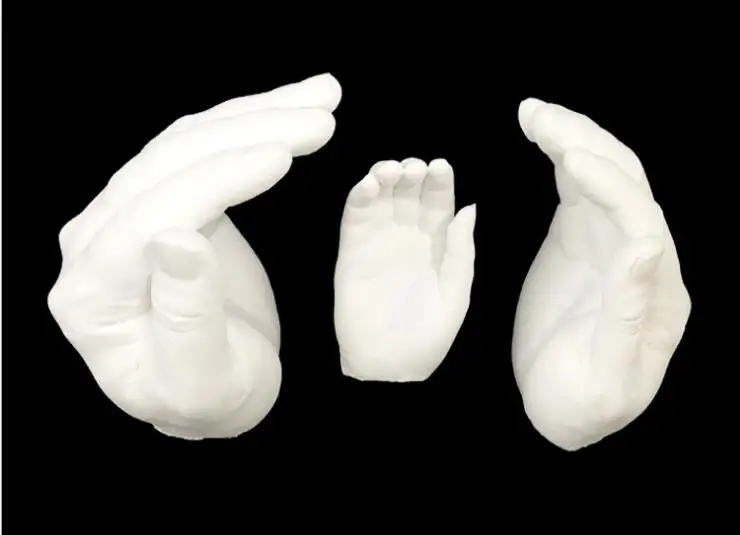 Детская 3D печать рук и ног прессформы порошок гипсовая отливка комплект отпечаток руки отпечаток ноги подарок на память ребенка рост мемориал
