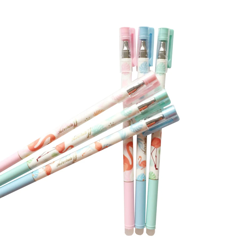 24 шт./лот ручки свежий Фламинго гелевая ручка 0 5 мм синие чернила студент каваи