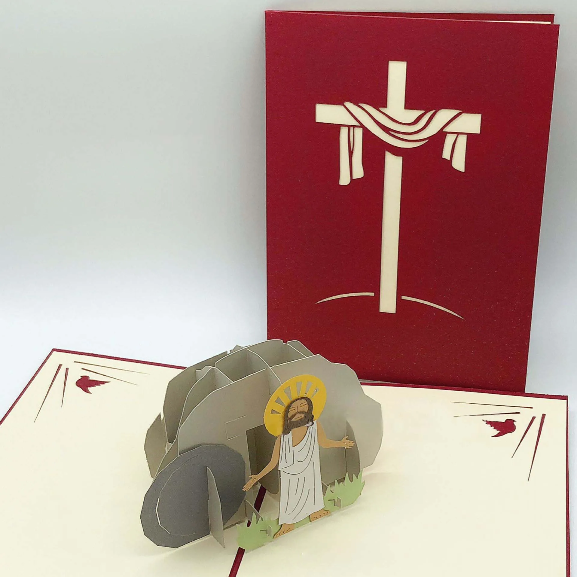 Jesus Resurrection Всплывающие 3D открытки на день рождения мировые аттракционы место бизнес свадебные приглашения карта туристическая открытка поздравительный подарок открытка спасибо - Цвет: Jesus Resurrection
