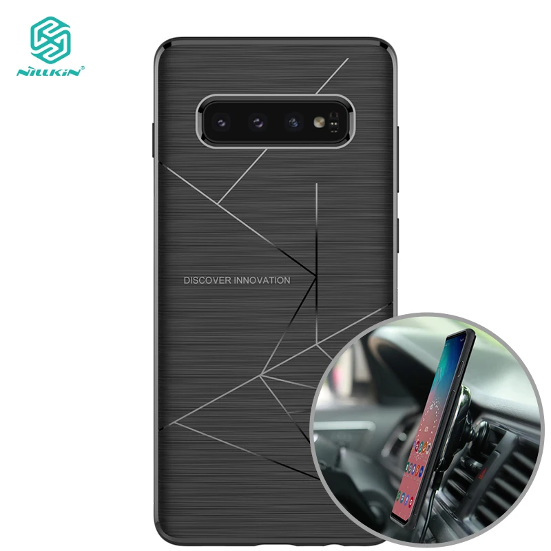 Nillkin for Samsung Galaxy S10 Case Magnetic Cover TPU Brushed Texture Dropproof Protective Smartphone Back Shell |