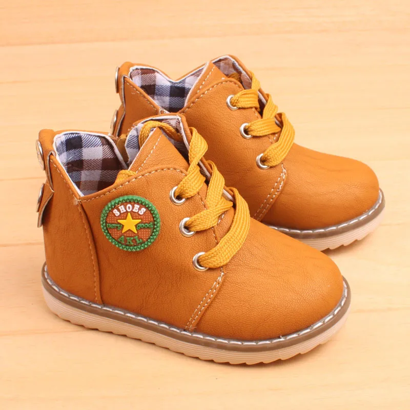 Лидер продаж детские модные классические ботинки Осень зима 2018 Детские теплые