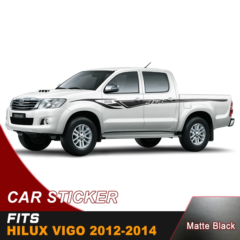 2 шт. hilux racing side stripe Графический виниловый стикер для TOYOTA HILUX revo и vigo 2012