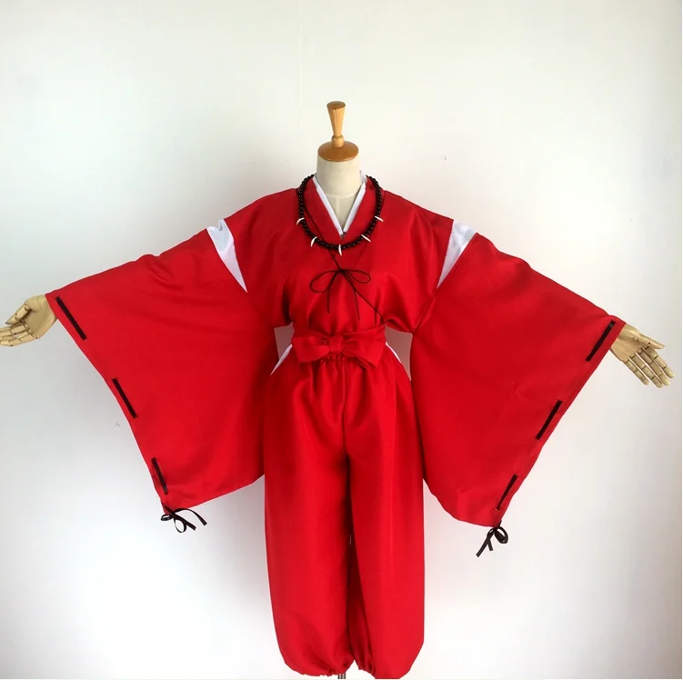 Coshome аниме Inuyasha Косплей костюмы Красный японский кимоно мужской халат костюм W