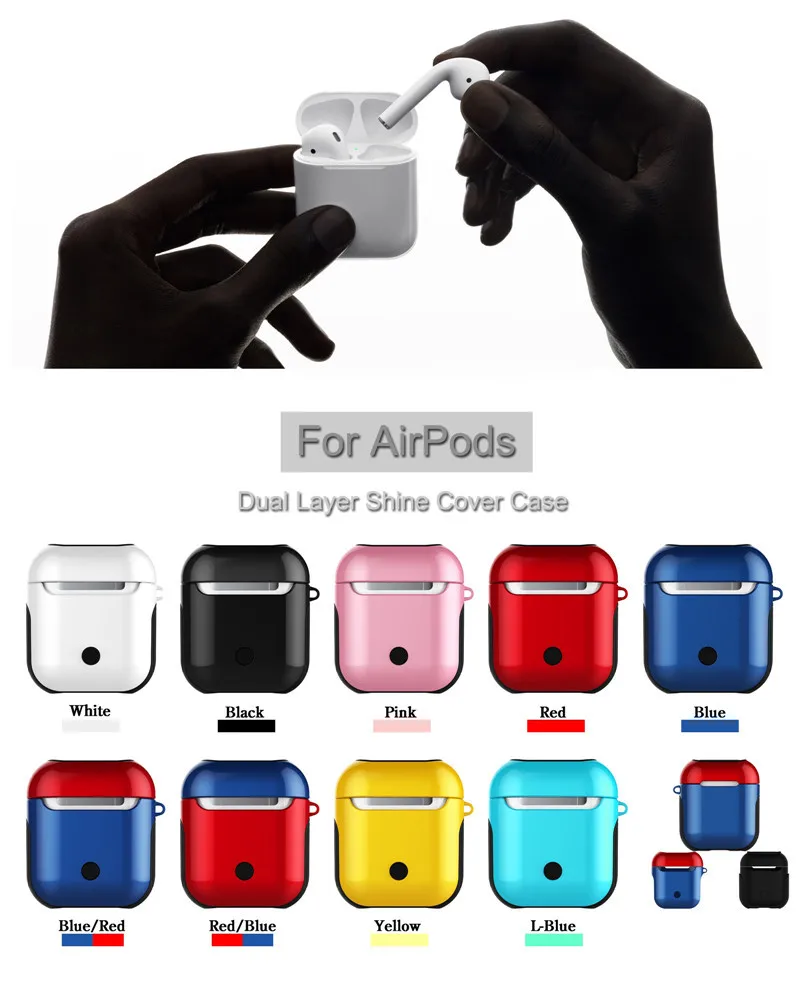 Модный чехол для наушников с лаком защитная коробка Apple Airpods 1/2 Bluetooth зарядный