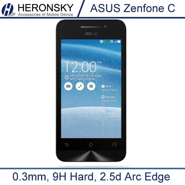 0.3mm Super Thin Tempered Glass Film for Asus Zenfone C with 0.2mm Round Border Transparent Screen Protector with Clean Tools