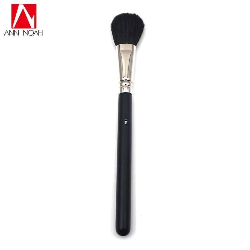 Черные Мягкие кисти для румян на деревянной ручке из синтетического волокна 116
