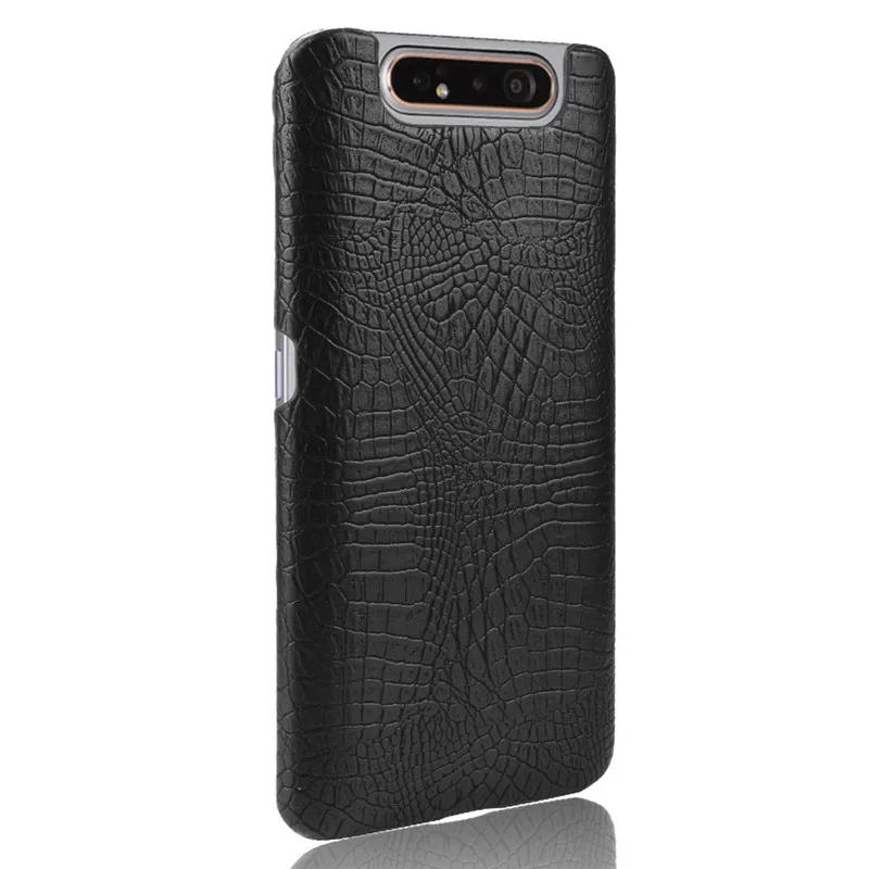 Чехол для Samsung Galaxy A80 Жесткий из ТПУ и крокодиловой кожи A805F чехол на заднюю крышку