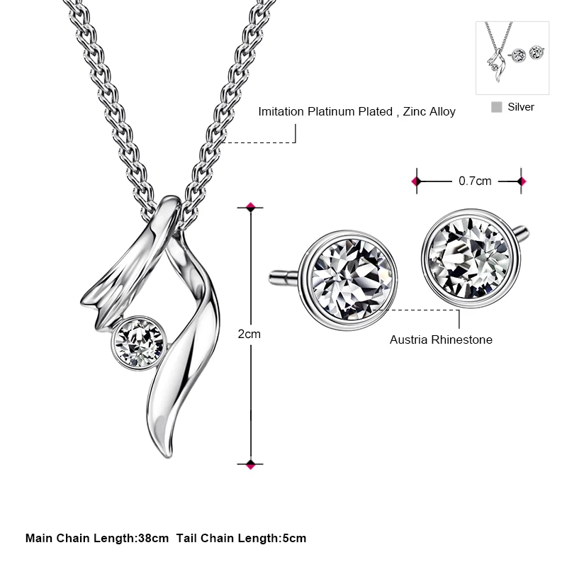 Ювелирные наборы Neoglory с ожерельем серьги австрийские стразы для женщин 2020 новые