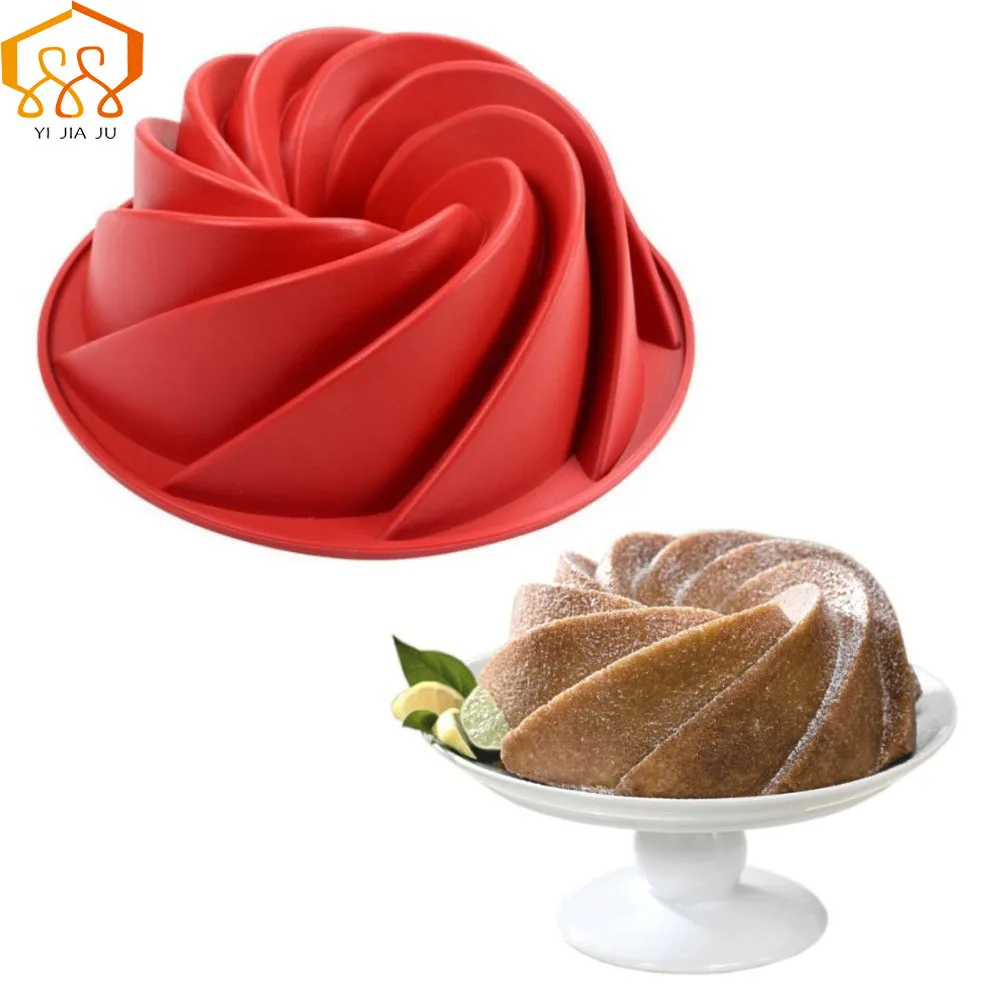 

Large Spiral Cake Mold Food-Grade Silicone Material Baking Mold High Temperature Bread Baking Fashion Popular Birthday Cake Mold