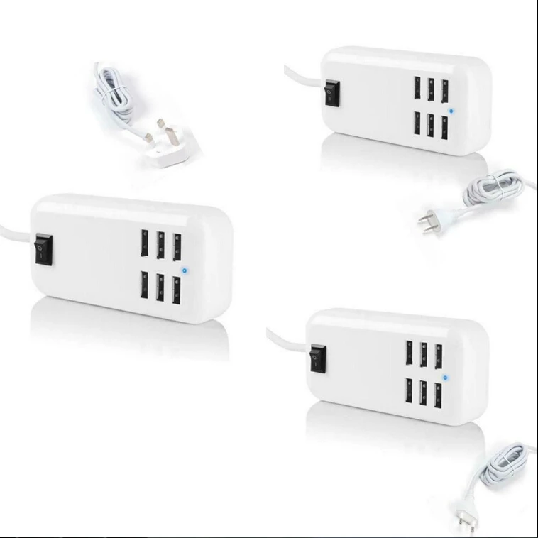 6 портов USB зарядное устройство 5 В/4 а Быстрая зарядка несколько настенных Смарт зарядное устройство адаптер ЕС/США штекер телефон USB зарядное устройство для huawei iPhone iPad