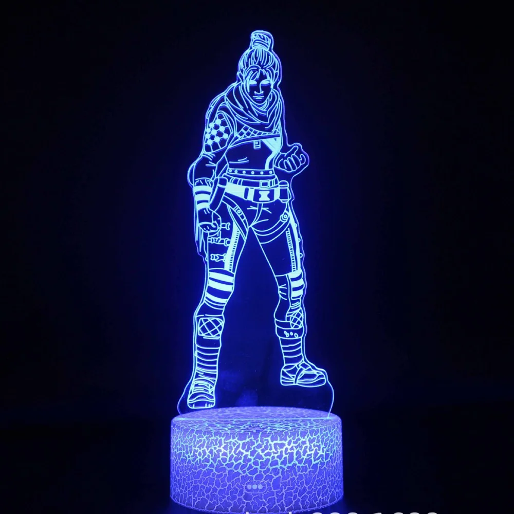 Wraith Детский светодиодный ночник APEX Legends, рисунок героя, ночной Светильник для детской спальни, Wraith Pathfinder Octane Mirage Lifeline, ночной Светильник - Испускаемый цвет: Wraith