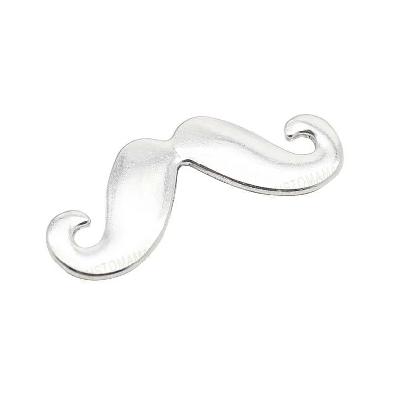 

30pcs-Antique Silver Tone 2 Sided Moustache Charm Pendant 44x17mm