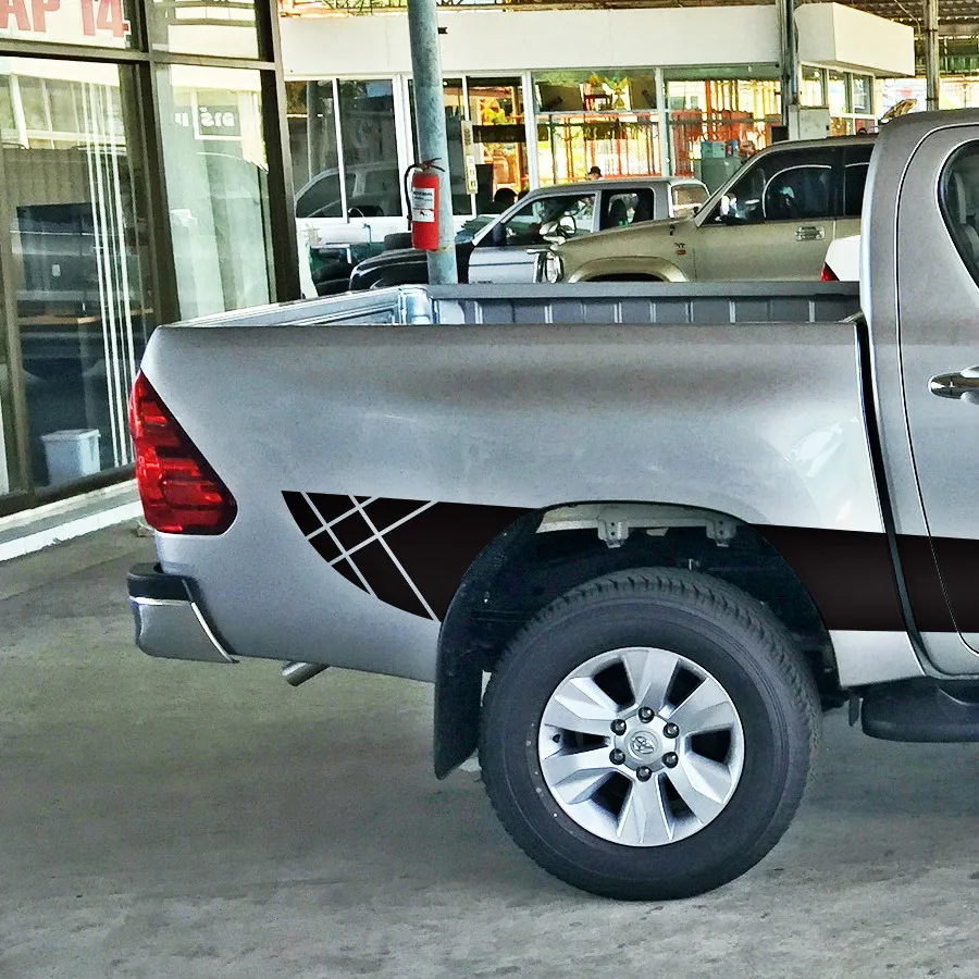 2 шт. Боковая дверь 4X4 внедорожные осколки полосы виниловые графические наклейки для toyota hilux revo