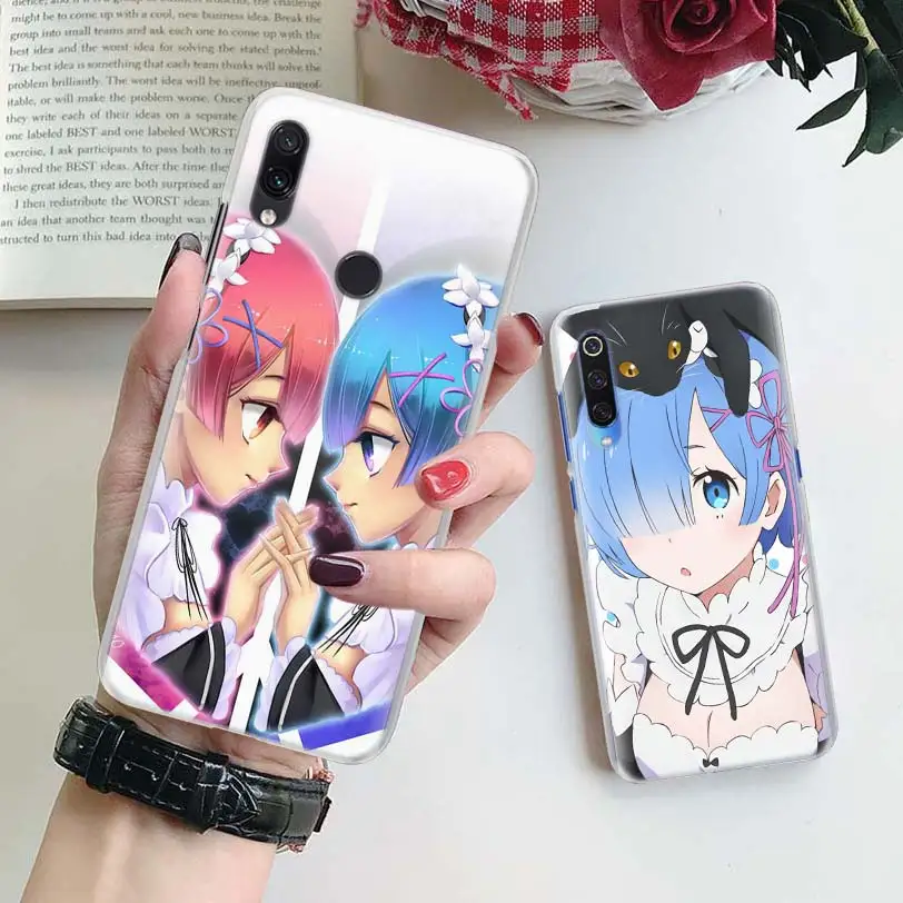 Аниме RE ZERO Ram Rem чехол для Xiaomi Redmi Note 5 6 7 Pro 4X7 6 6A 5 Plus 5A S2 GO Pocophone F1 чехол для телефона Coque