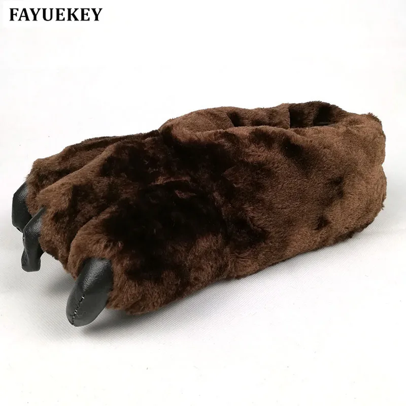 FAYUEKEY на весну и зиму домашние теплые лапы плюшевые тапочки Термальность хлопок Мягкий забавные животные Рождество Коготь Тапочки Обувь для спальни