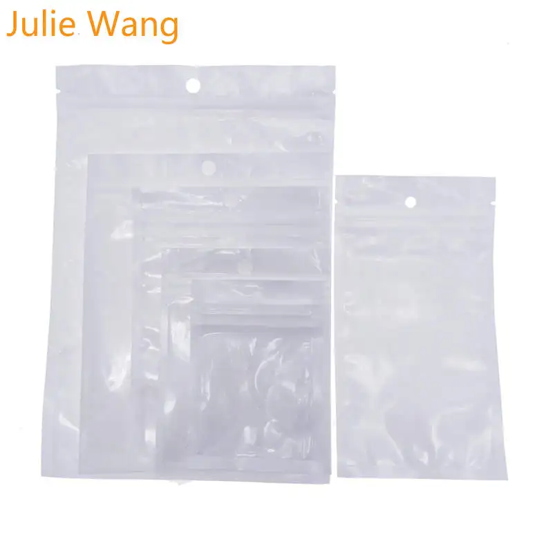 Julie Wang 50 шт. белая прозрачная самозапечатывающаяся застежка молния пластиковая