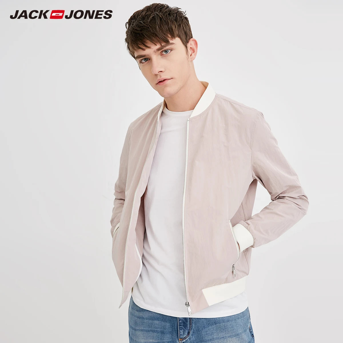 Мужская бейсбольная куртка с воротником Jack Jones бомбер короткое пальто