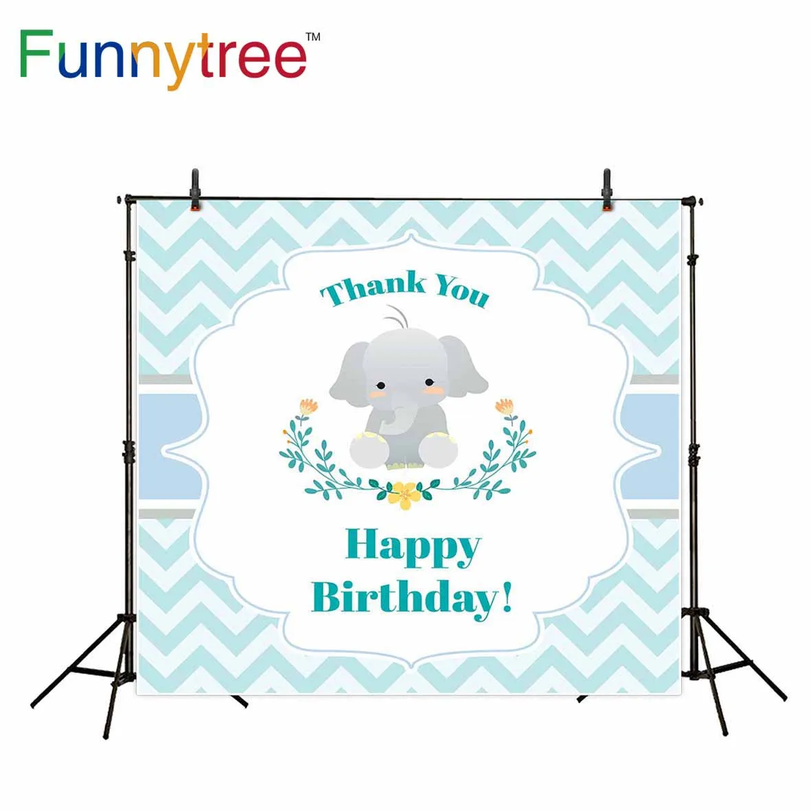 

Funnytree backdrops for photography studio chervon elephant baby shower birthday kids flower photo background photobooth