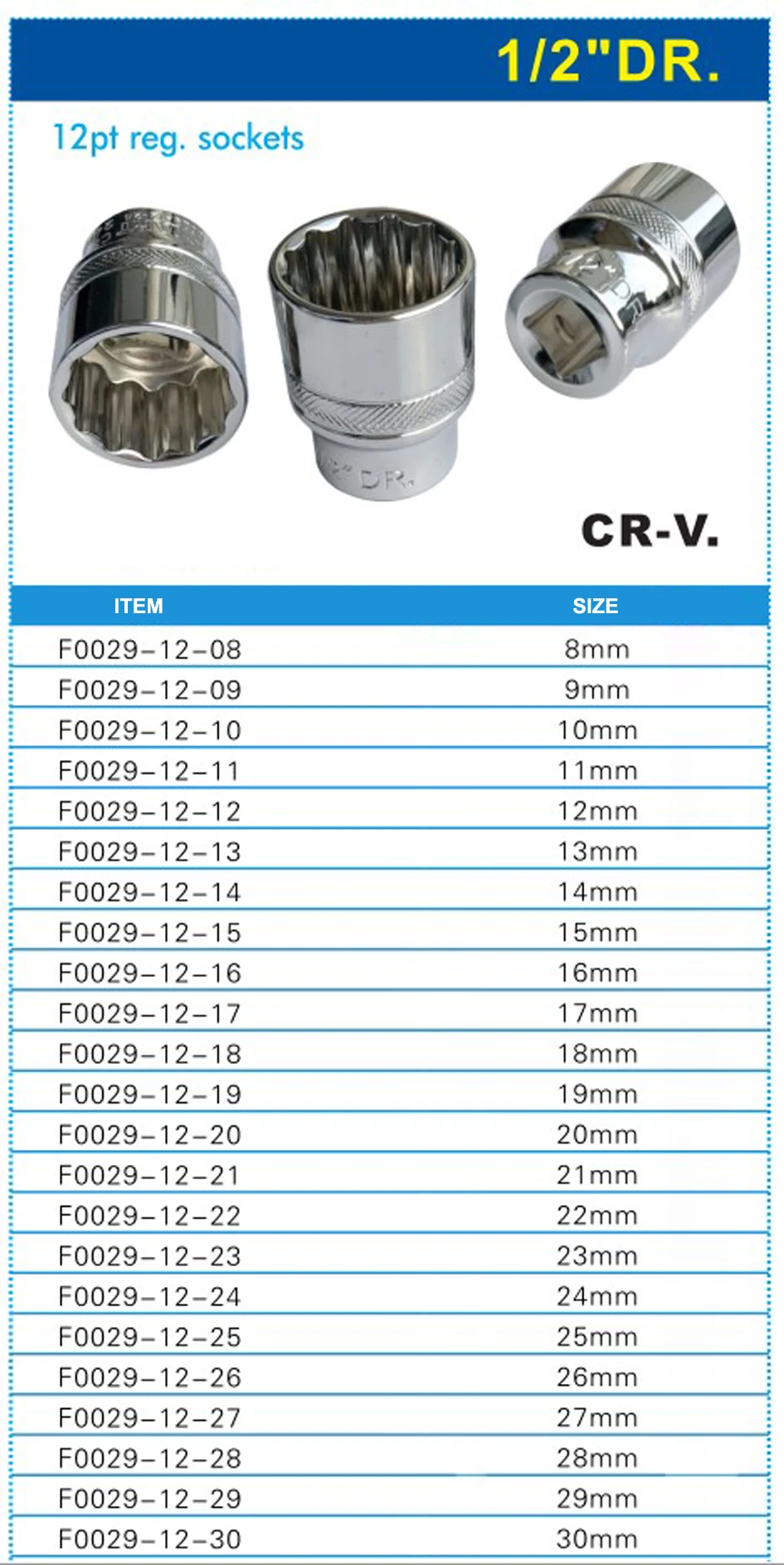 C-Mart 1 шт. 1/" DR 12pt Reg торцевой гаечный ключ головка рукав двойной конец Инструменты Корпус инструмент рукав инструмент для удаления тележки Стандартный 8-32 мм