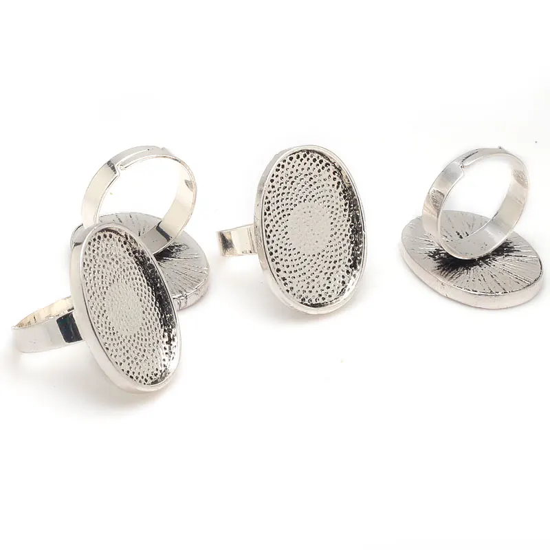 Регулируемые Базовые Кольца Античные Посеребренные Трендовые Из Сплава Металла