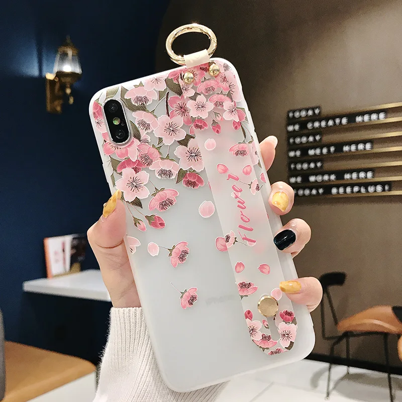 Case with Foldable Holder for Xiaomi mi 8 9 5x 6x Flower Printed Cover Redmi Note 4x 5 5a 6 7 K20 pro TPU Funda |