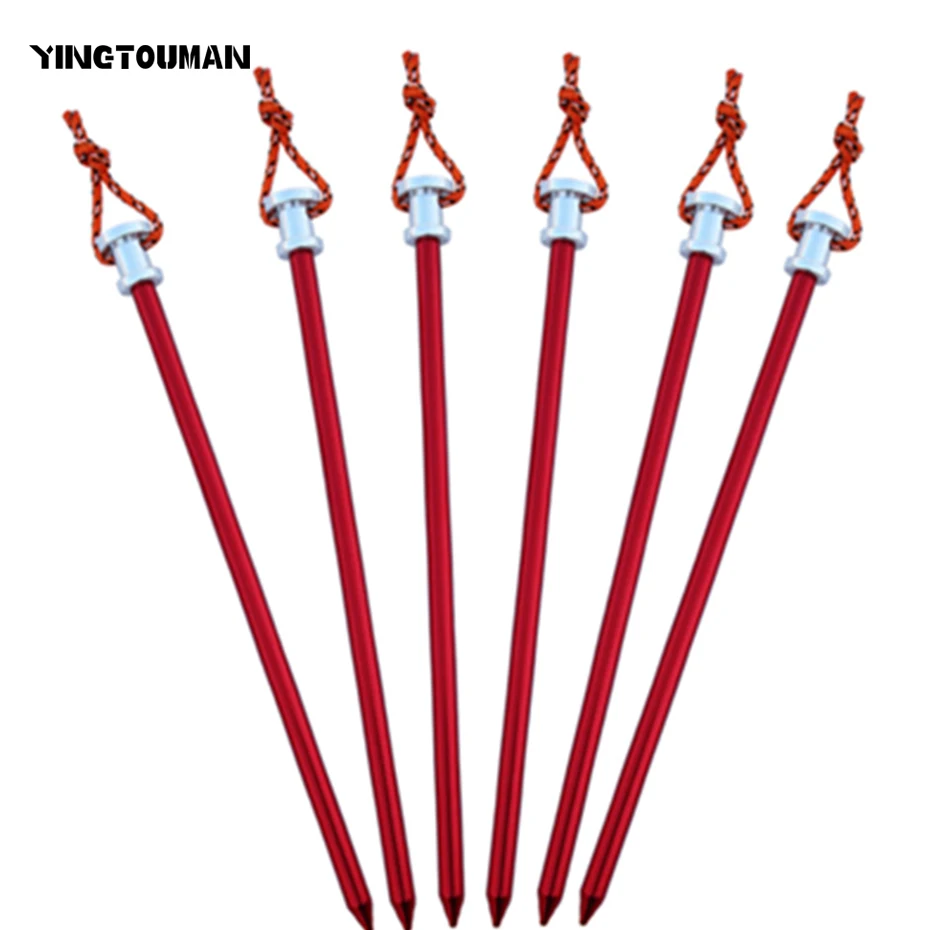 Колышки для палатки YINGTOUMAN 5 шт./лот с веревкой оборудование кемпинга и пешего
