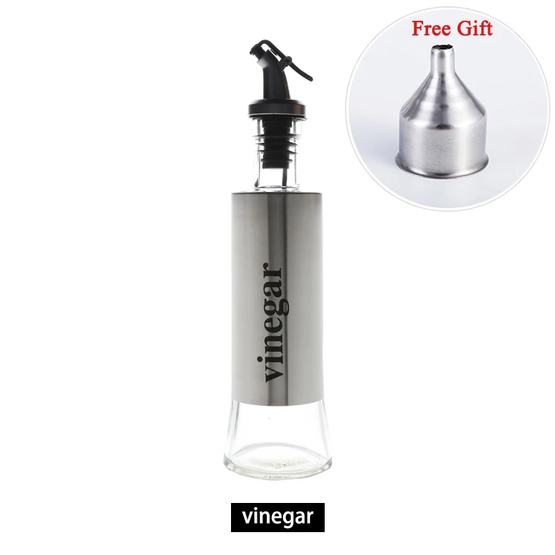 Vinegar Bottle 350 мл бутылка для оливкового масла из нержавеющей стали Герметичный уксус соевый соус дозатор для хранения с воронкой подарочные кухонные инструменты - Цвет: Vinegar Bottle