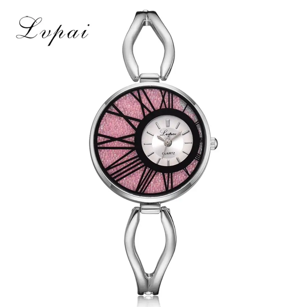 Silver Pink Lvpai брендовые роскошные женские часы из сплава розового золота, кварцевые наручные часы, часы kol saati relogio feminino для женщин - Цвет: Silver Pink