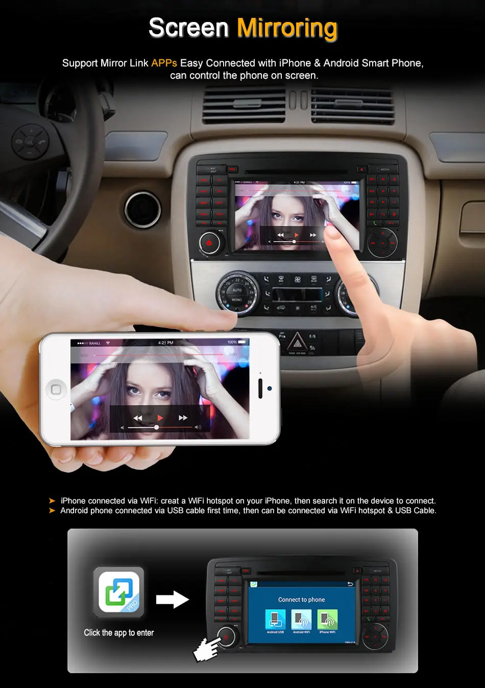 7 inch Android4.4 radio Quad Core Car DVD For B/enz R Class W251 R280 R300 R320 R350 support wifi 3G BT GPS DAB TPMS DTV OBDII | Автомобили