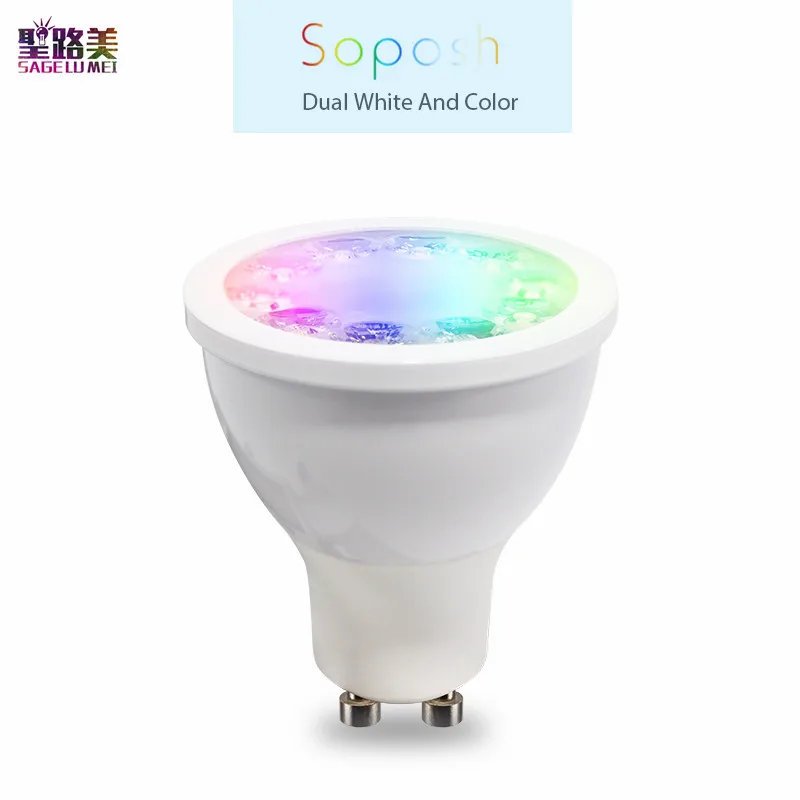 AC100-240V ZLL RGB + CCT Точечный светильник двойной белый точечный GU10 zigbee 5 Вт Светодиодная